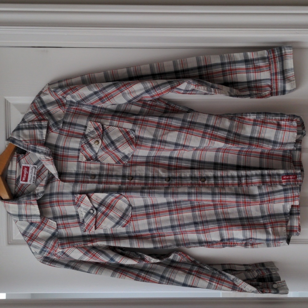 Vintage Style Wrangler Snap Button Western Shirt